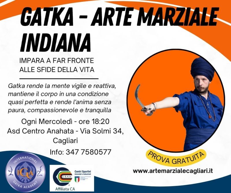 Ripresa corso di Gatka a Cagliari 2025/2026 Locandina ripresa corso di Gatka a Cagliari anno 2025 2026